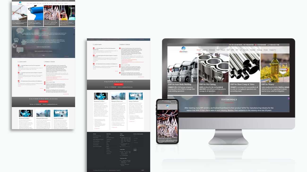 Website ReDesign & Development for Exa Infotech Pvt. Ltd.