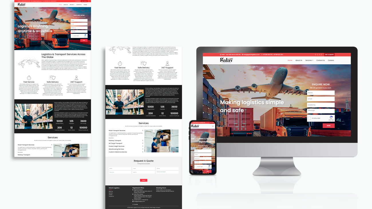 Website Design & Development for Galav Logistics Pvt Ltd.