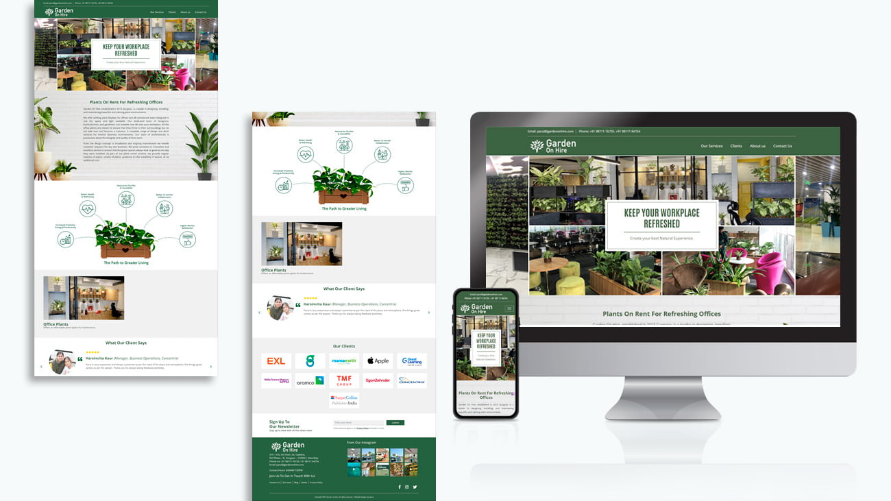 Website Design & Development for Garden on Hire