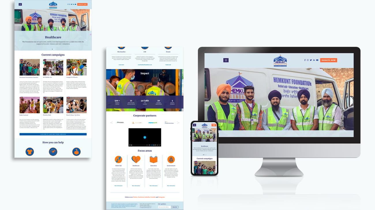 Website Development for Hemkunt Foundation, New Delhi.