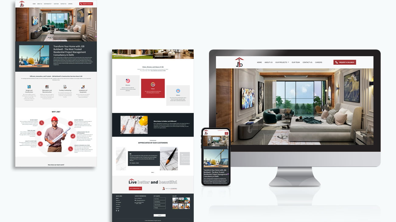 Website Design & Development for JSB Buildwell Pvt. Ltd.