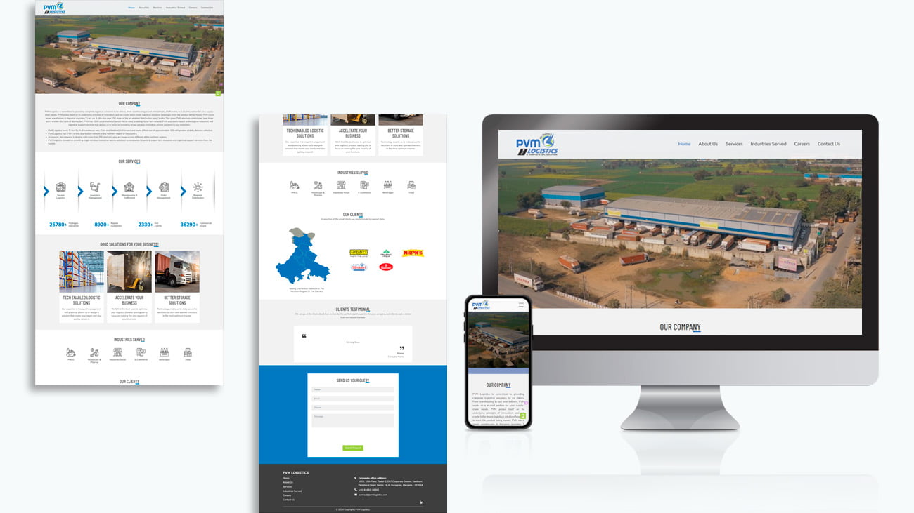 Website Design & Development for PVM Logistics