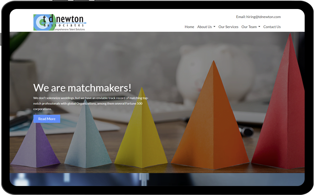 Web Design and Development for talent acquisition firm TD Newton & Associates