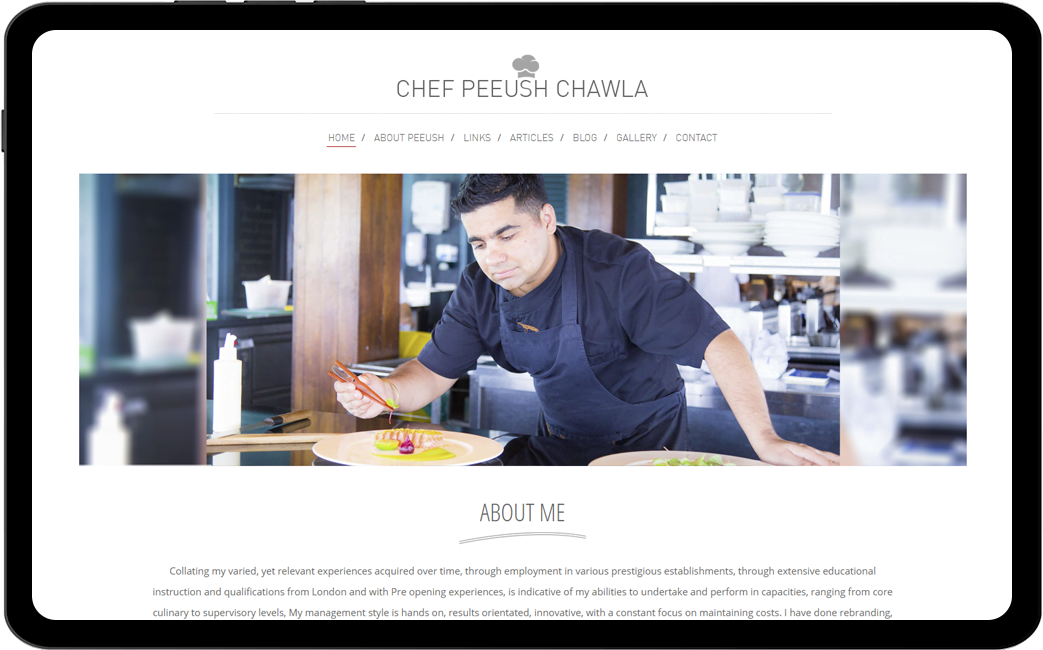 Website Design & Development for Chef Peeush Chawla