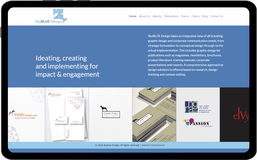 Web Design & Development for Gurgaon based, Sky Blue Design