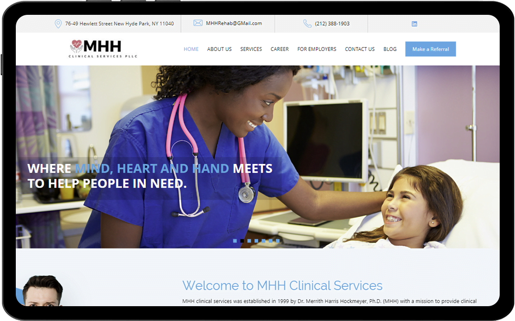 Website Design & Development for MHH Clinical Services