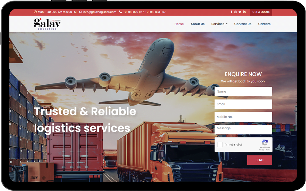 Website Design & Development for Galav Logistics Pvt Ltd.