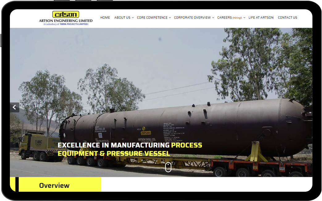 Website Redesign & Development for Artson Engineering Limited