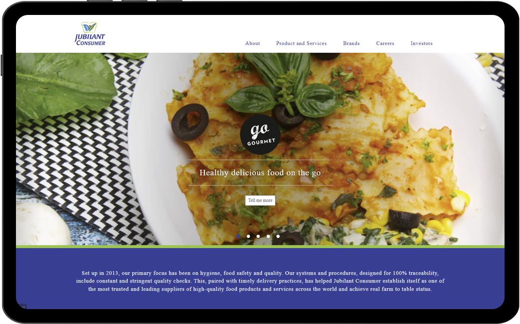 Website Development for Jubilant Consumer Pvt. Ltd.