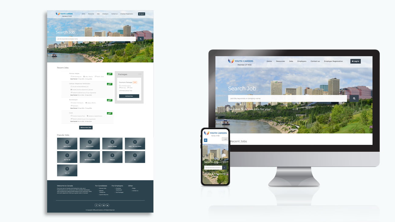 Website Design & Development of Job Portal - Youth Careers