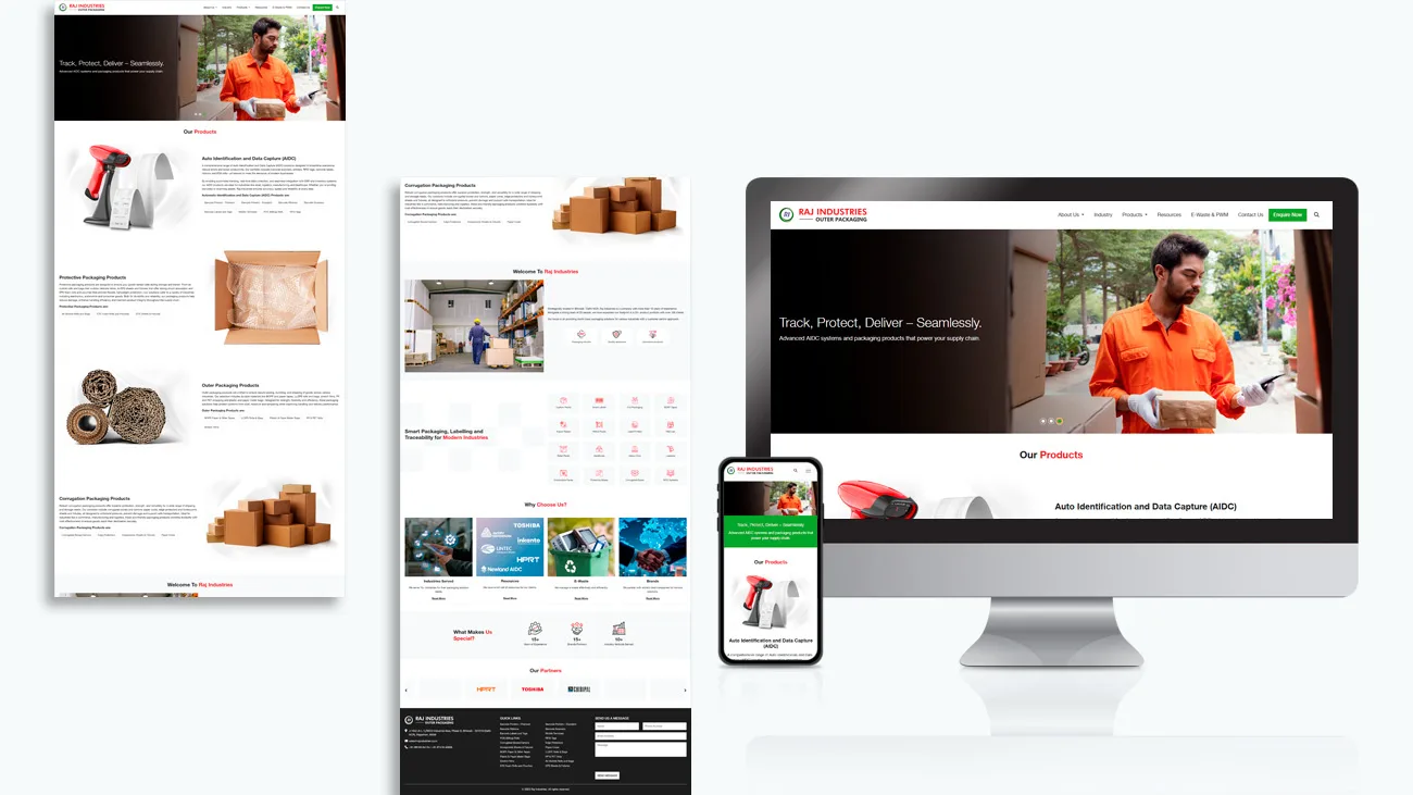 Website Designing & development for Raj Industries