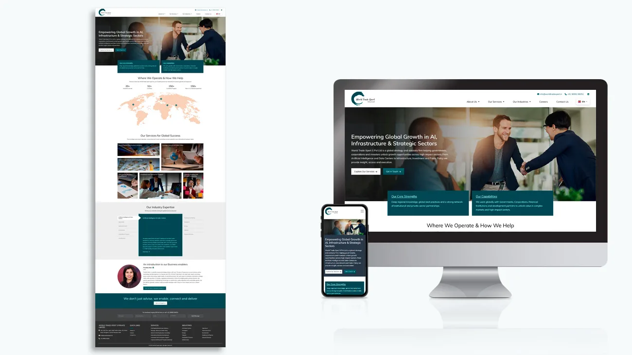 Website Designing & development for World Trade Xpert S Pvt Ltd